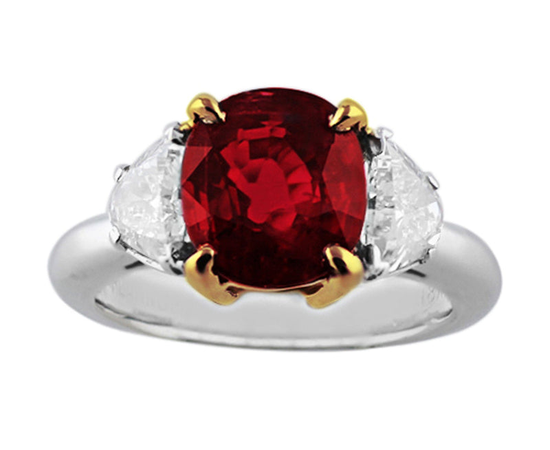 Art Deco Ruby and Diamond Cluster Ring 950 Platinum – Size N | KEO Jewellers