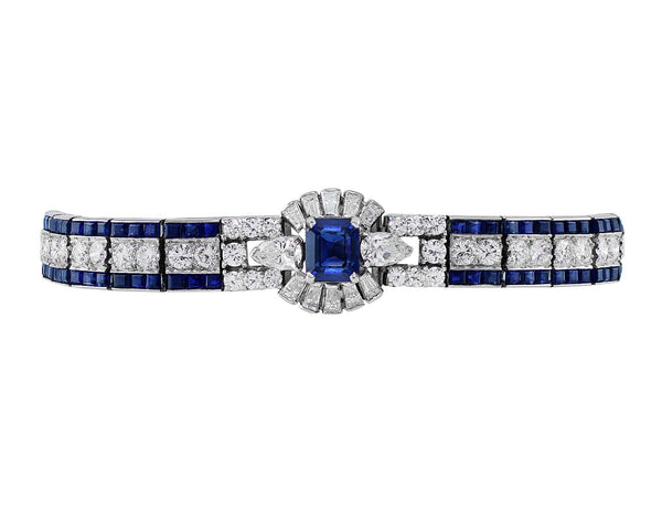 Estate Oscar Heyman Natural Color Sapphire Bracelet