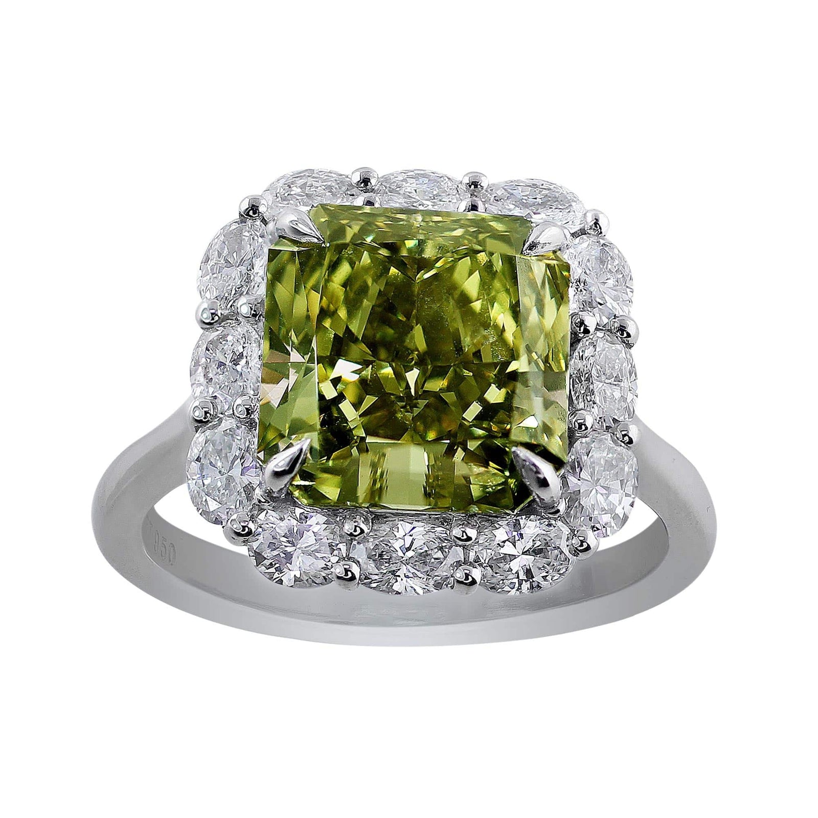 Rivière Platinum 5ct Fancy Green Diamond Ring, GIA Certified – CJ 