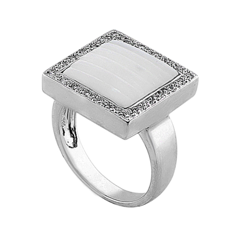 Estate Mother Of Pearl Diamond Ring