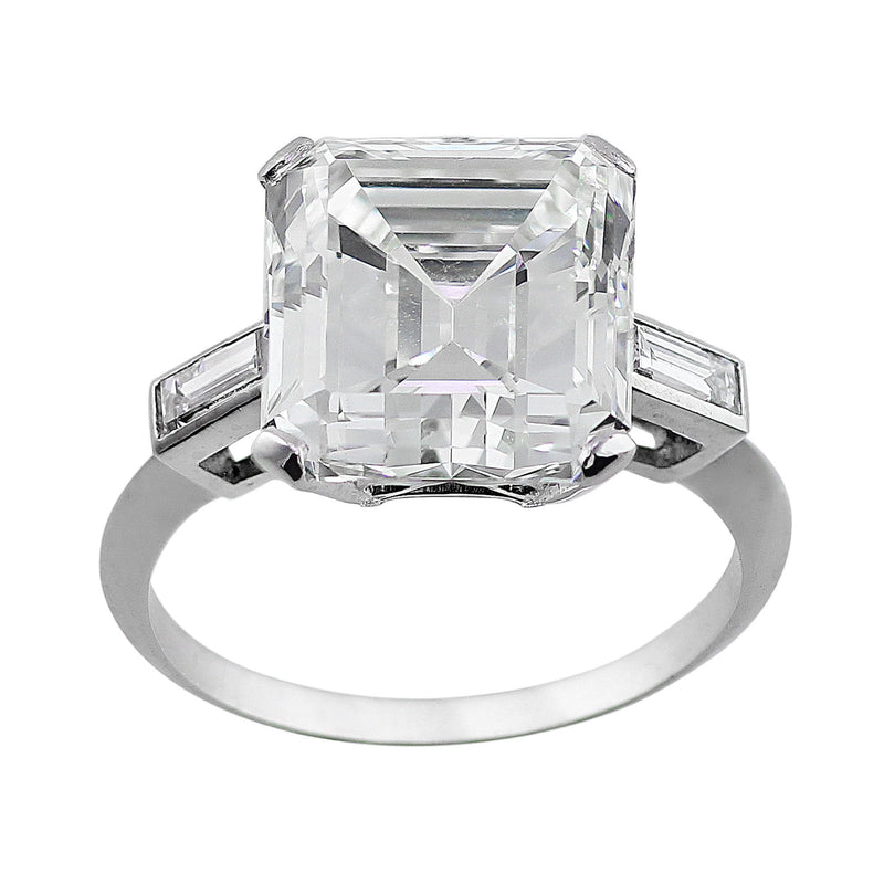 8ct Riviera Emerald Cut Diamond Ring, GIA-certified