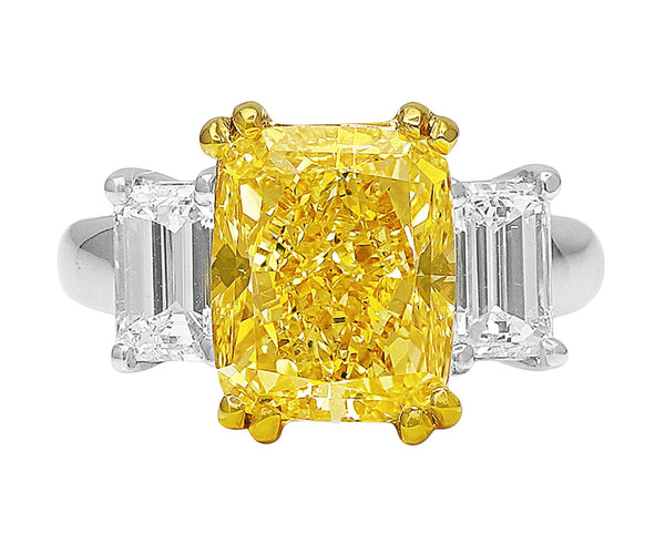 GIA-certified 6ct Fancy Intense Yellow Diamond Ring