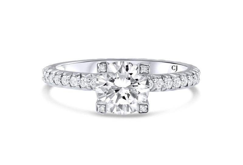 18KT White Gold Round Brilliant Diamond Ring, GIA Certified