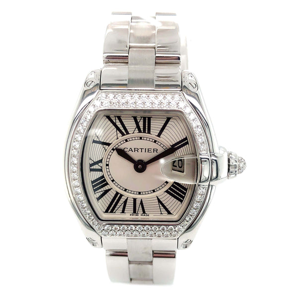 Cartier Roadster Small 18KT WG Factory Diamonds WE5002X2 - Certified Pre-Owned