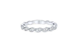 18k White Gold 0.56ctw Diamond Round Marquise Eternity Band