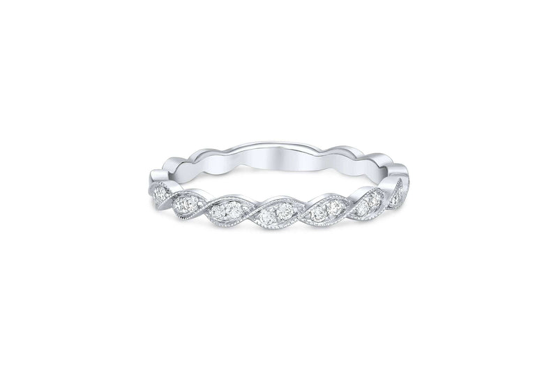 18k White Gold 0.56ctw Diamond Round Marquise Eternity Band