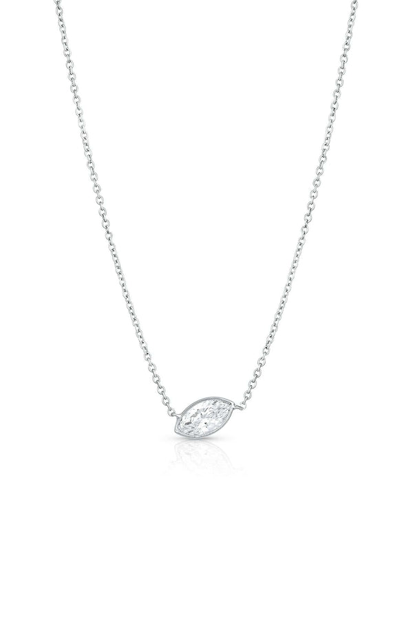 Rivière PLATINUM SOLITAIRE MARQUISE NECKLACE