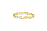 18k Yellow Gold 0.09ctw Diamond Halfway Twisted Band